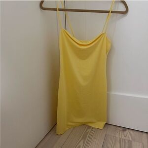 Yellow slip dress